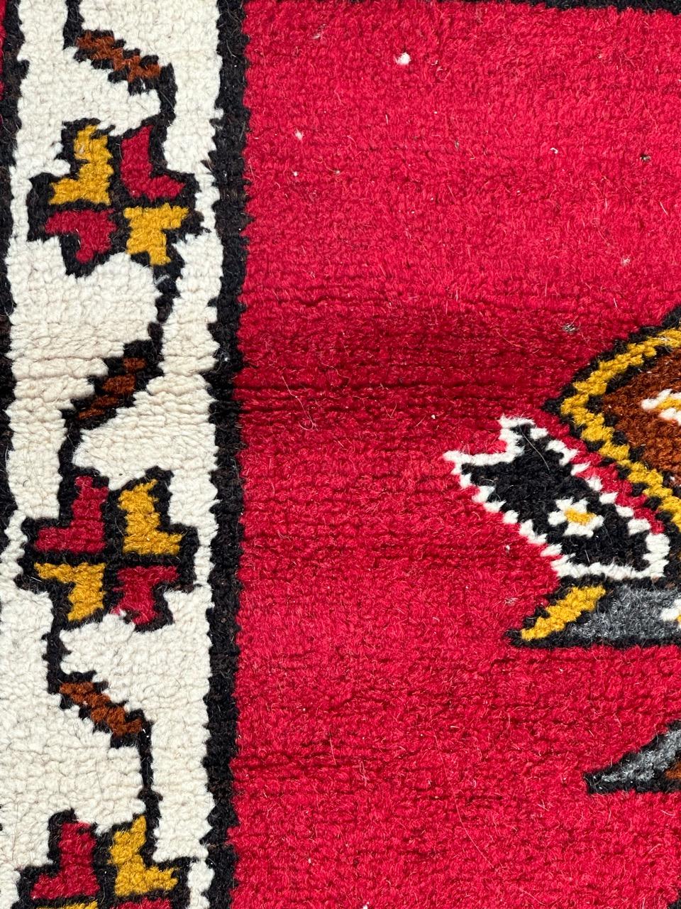 Late 20th Century Bobyrug’s small vintage Turkish rug  For Sale