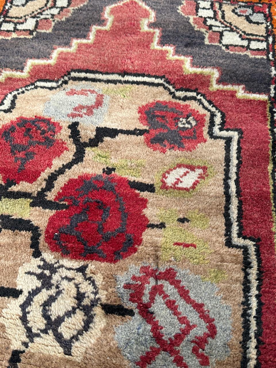 Bobyrug’s small vintage Turkish Yastik rug  For Sale 5