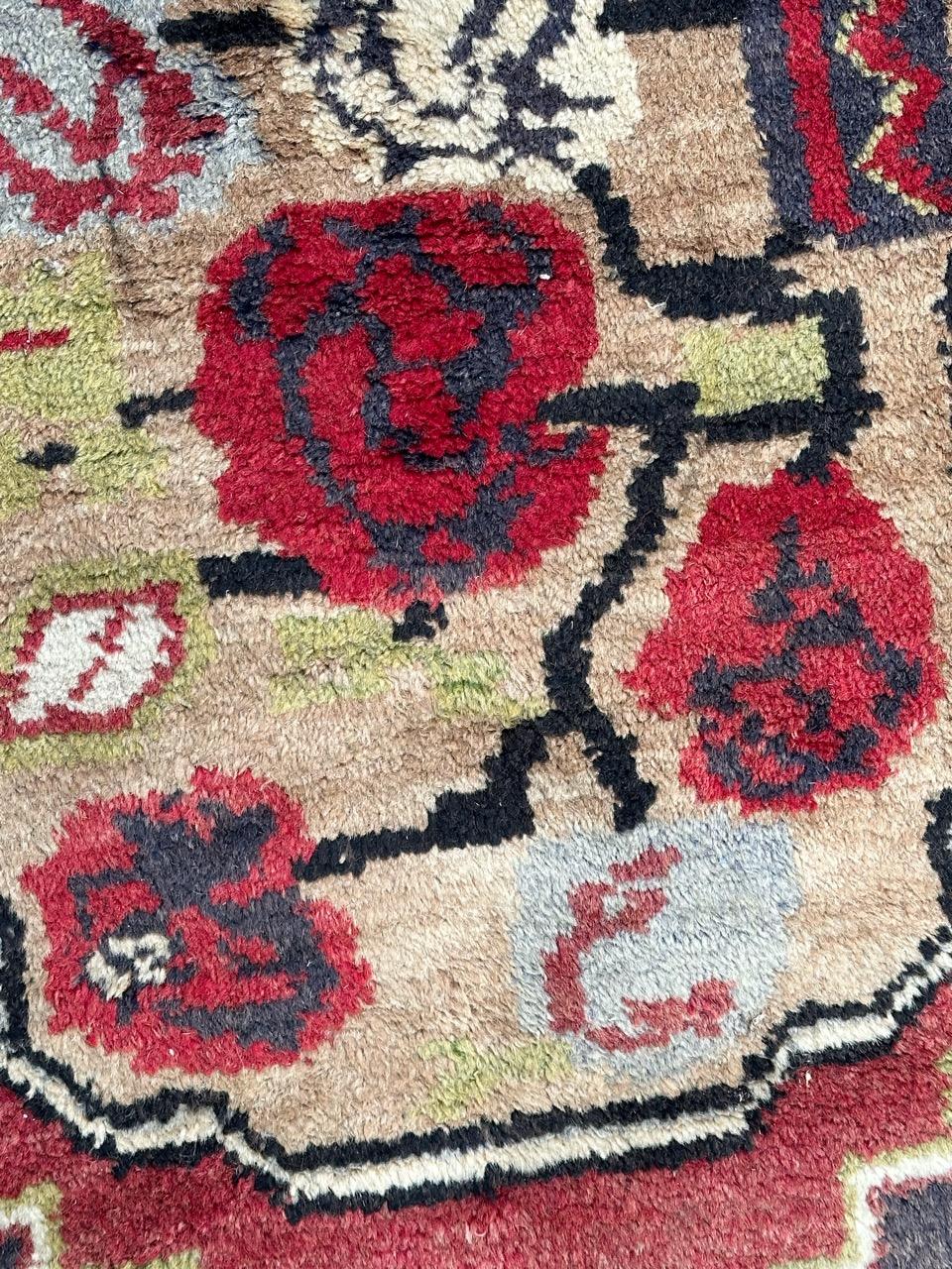 20th Century Bobyrug’s small vintage Turkish Yastik rug  For Sale