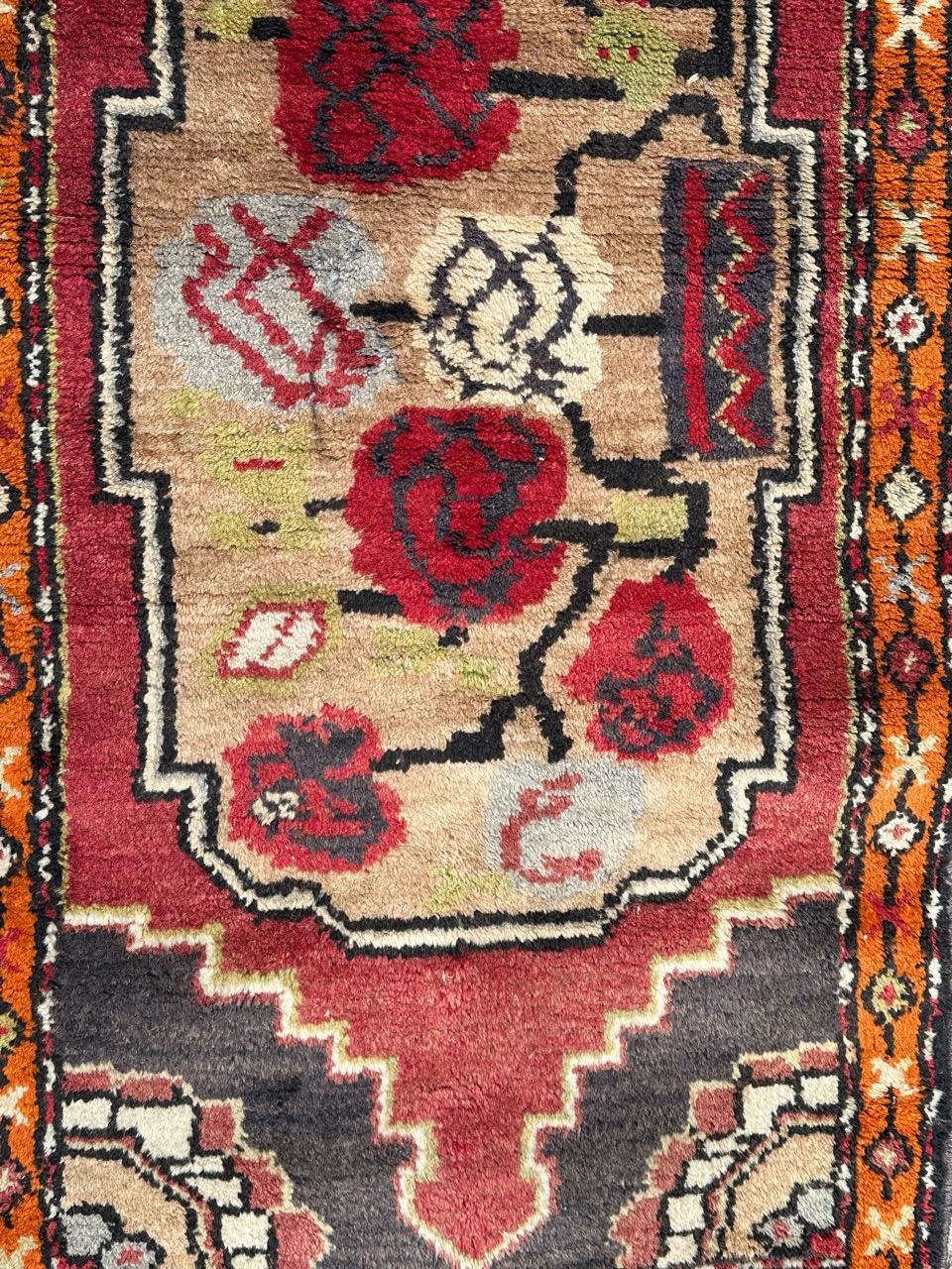 Bobyrug’s small vintage Turkish Yastik rug  For Sale 1