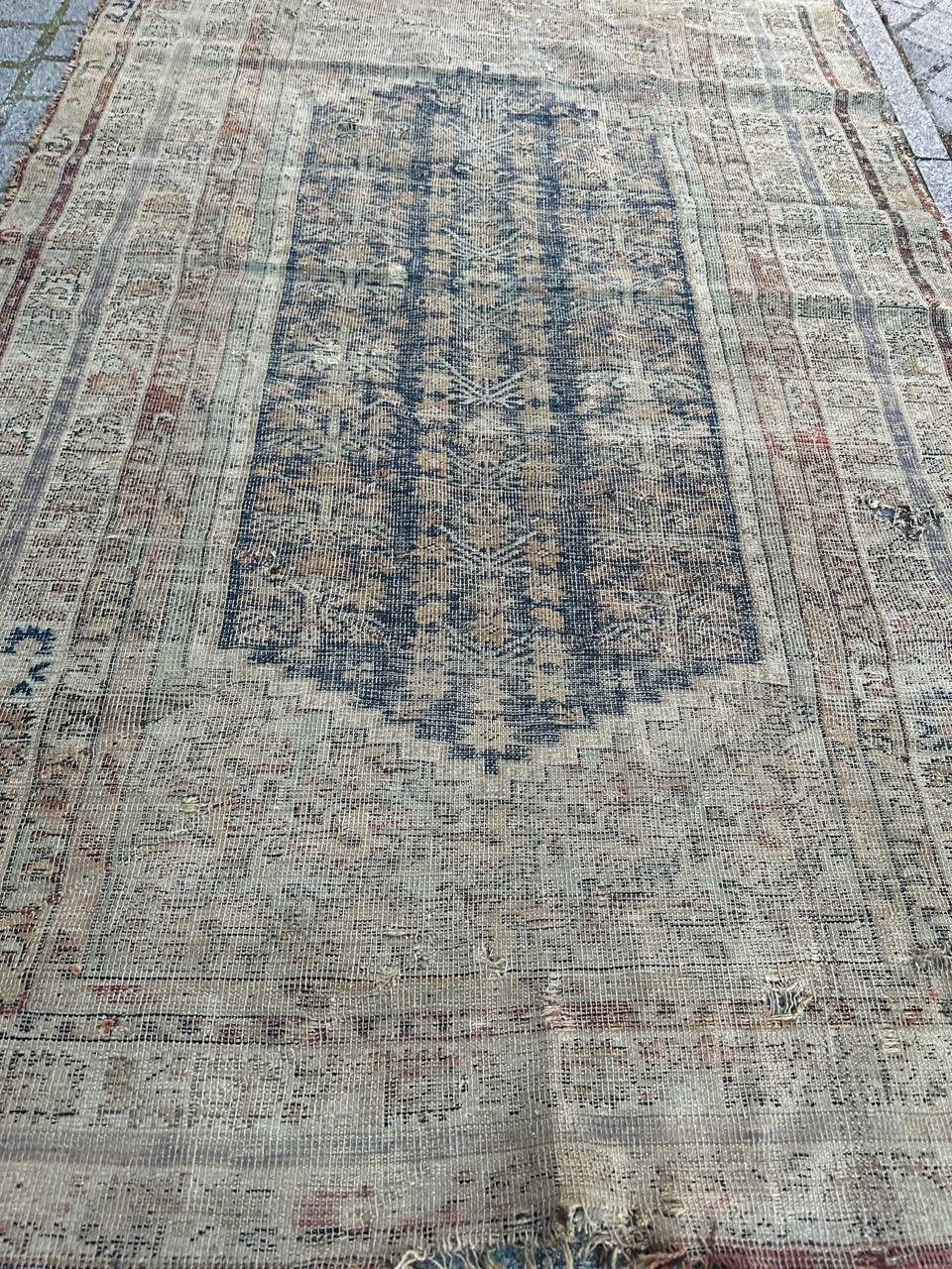 Hand-Knotted Bobyrug’s Very beautiful antique distressed 18th century Turkish Koula rug For Sale