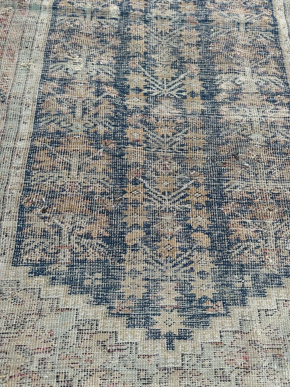 Bobyrug's Sehr schöner antiker türkischer Koula-Teppich aus dem 18. im Zustand „Starke Gebrauchsspuren“ im Angebot in Saint Ouen, FR