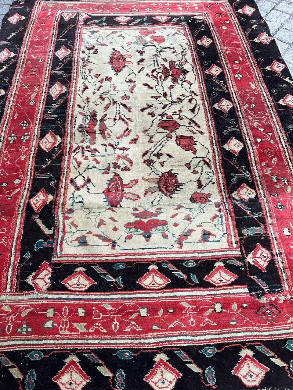 Hand-Knotted Bobyrug’s Very nice antique Indian Agra rug  For Sale