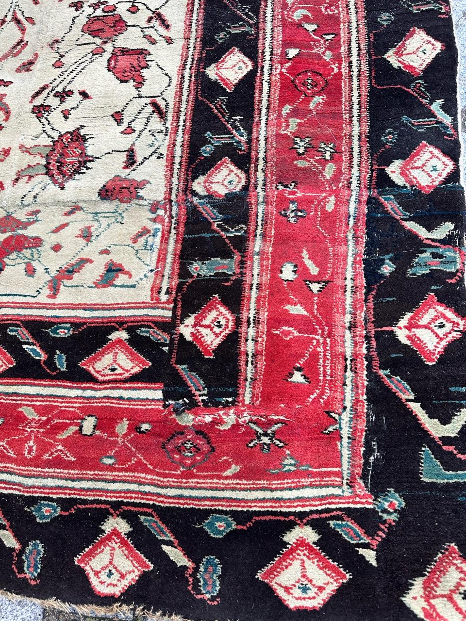 Bobyrug's Sehr schöner antiker indischer Agra-Teppich  im Zustand „Relativ gut“ im Angebot in Saint Ouen, FR