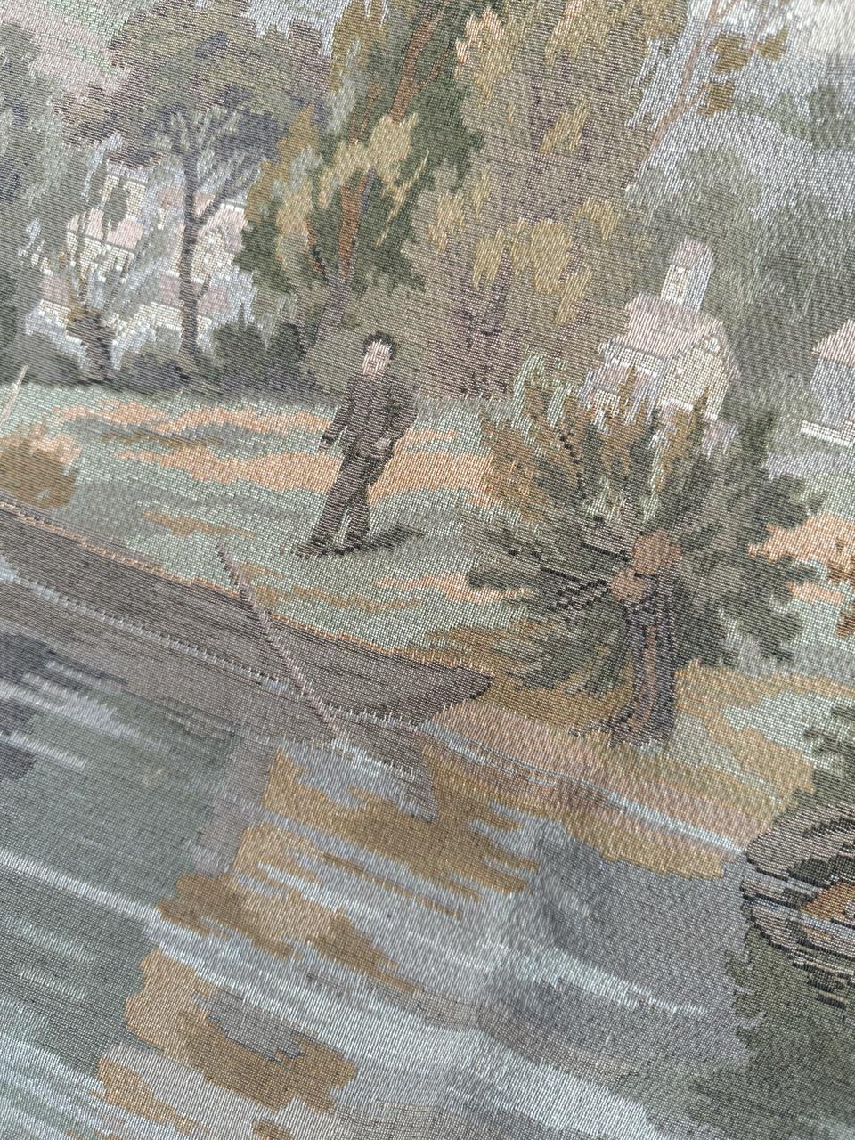 Bobyrug’s Very Pretty Vintage Aubusson Style French Jacquard Tapestry For Sale 5