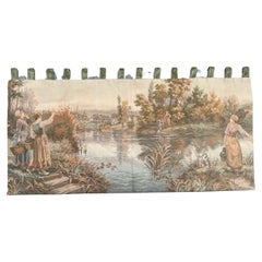Bobyrug’s Very Pretty Antique Aubusson Style French Jacquard Tapestry