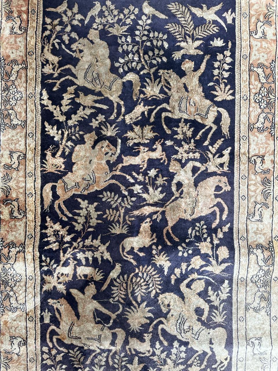 Bobyrug's Vintage Chinesisch Persisch Design feiner Seidenteppich im Angebot 7