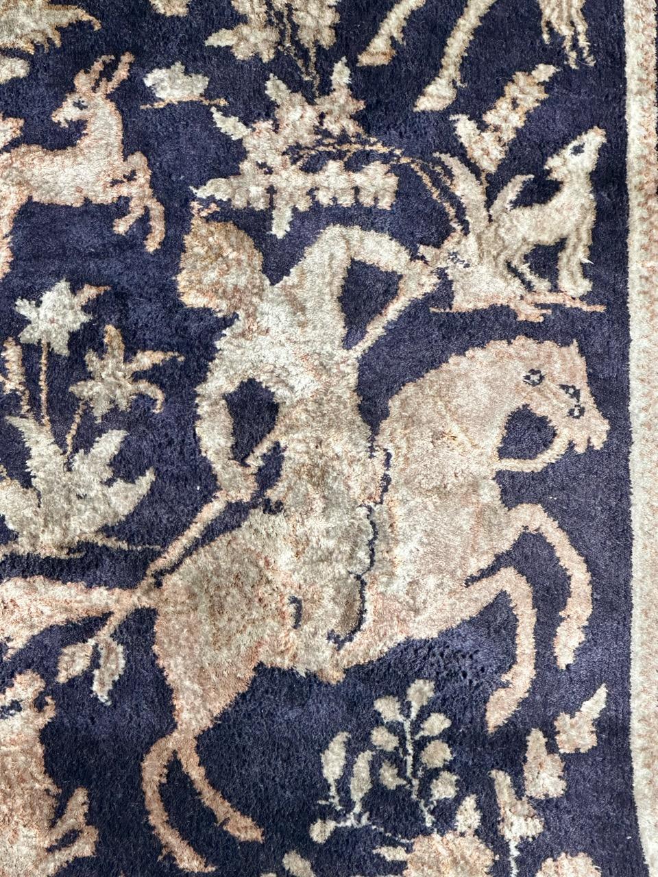 Kashan Bobyrug’s vintage Chinese Persian design fine silk rug  For Sale