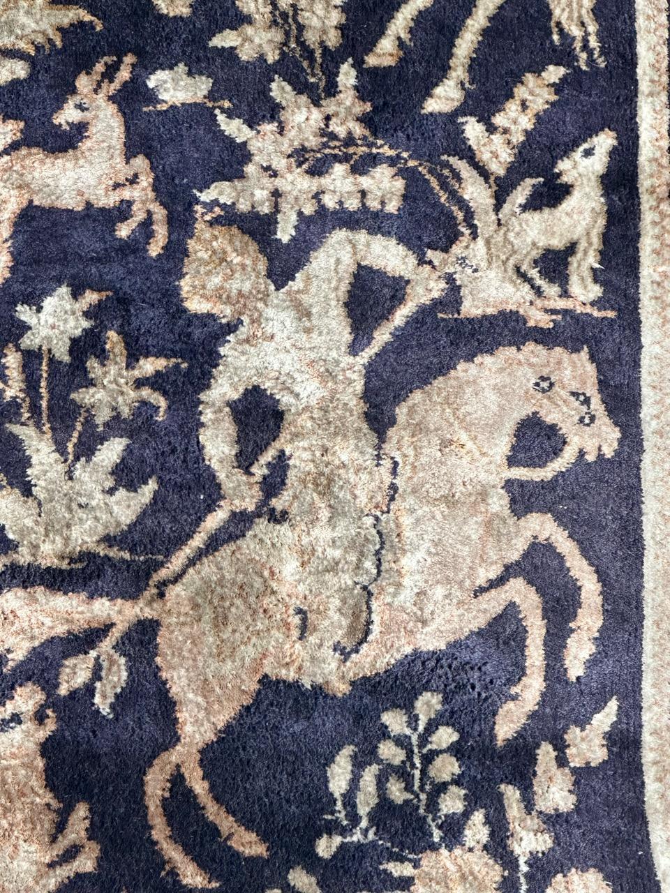 Bobyrug's Vintage Chinesisch Persisch Design feiner Seidenteppich (Kaschan) im Angebot