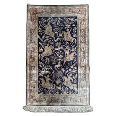 Bobyrug’s Retro Chinese Persian design fine silk rug 