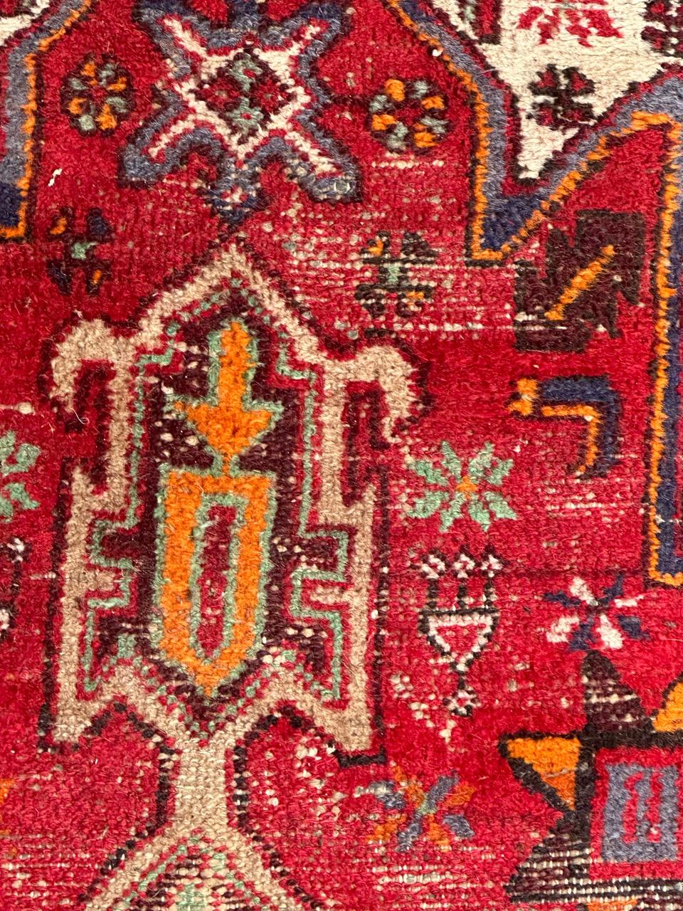 Bobyrug’s vintage distressed rustic Hamadan rug  For Sale 2