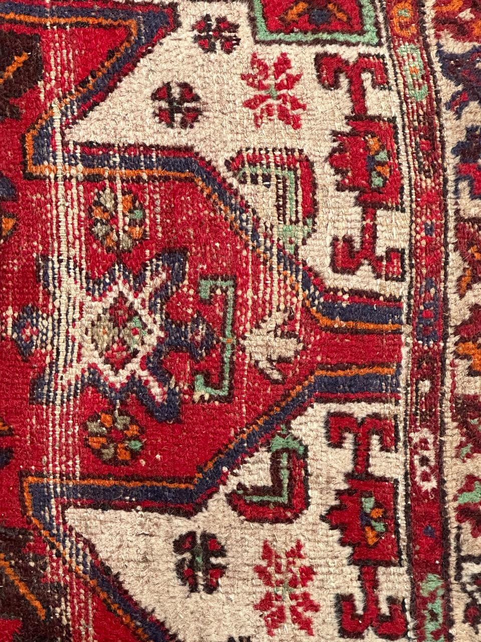 Bobyrug’s vintage distressed rustic Hamadan rug  For Sale 3