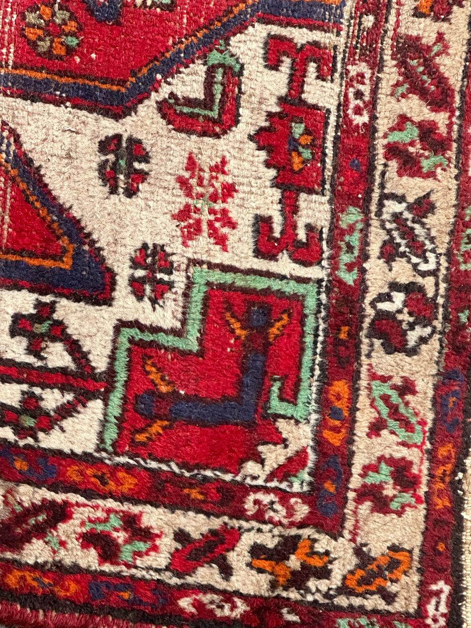 Bobyrug’s vintage distressed rustic Hamadan rug  For Sale 4