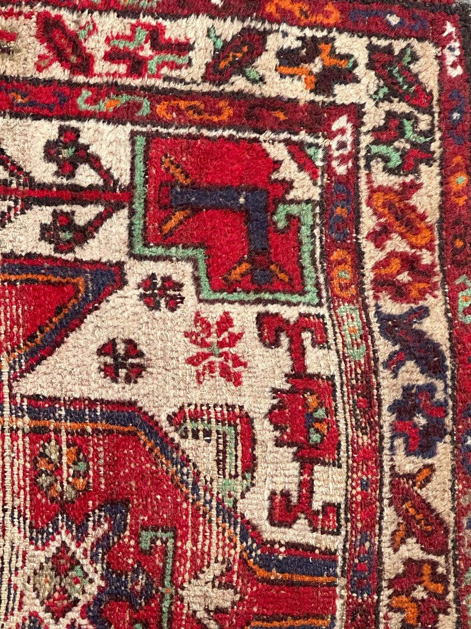 Bobyrug’s vintage distressed rustic Hamadan rug  For Sale 5