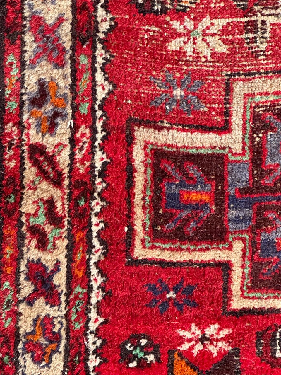 Bobyrug’s vintage distressed rustic Hamadan rug  For Sale 7