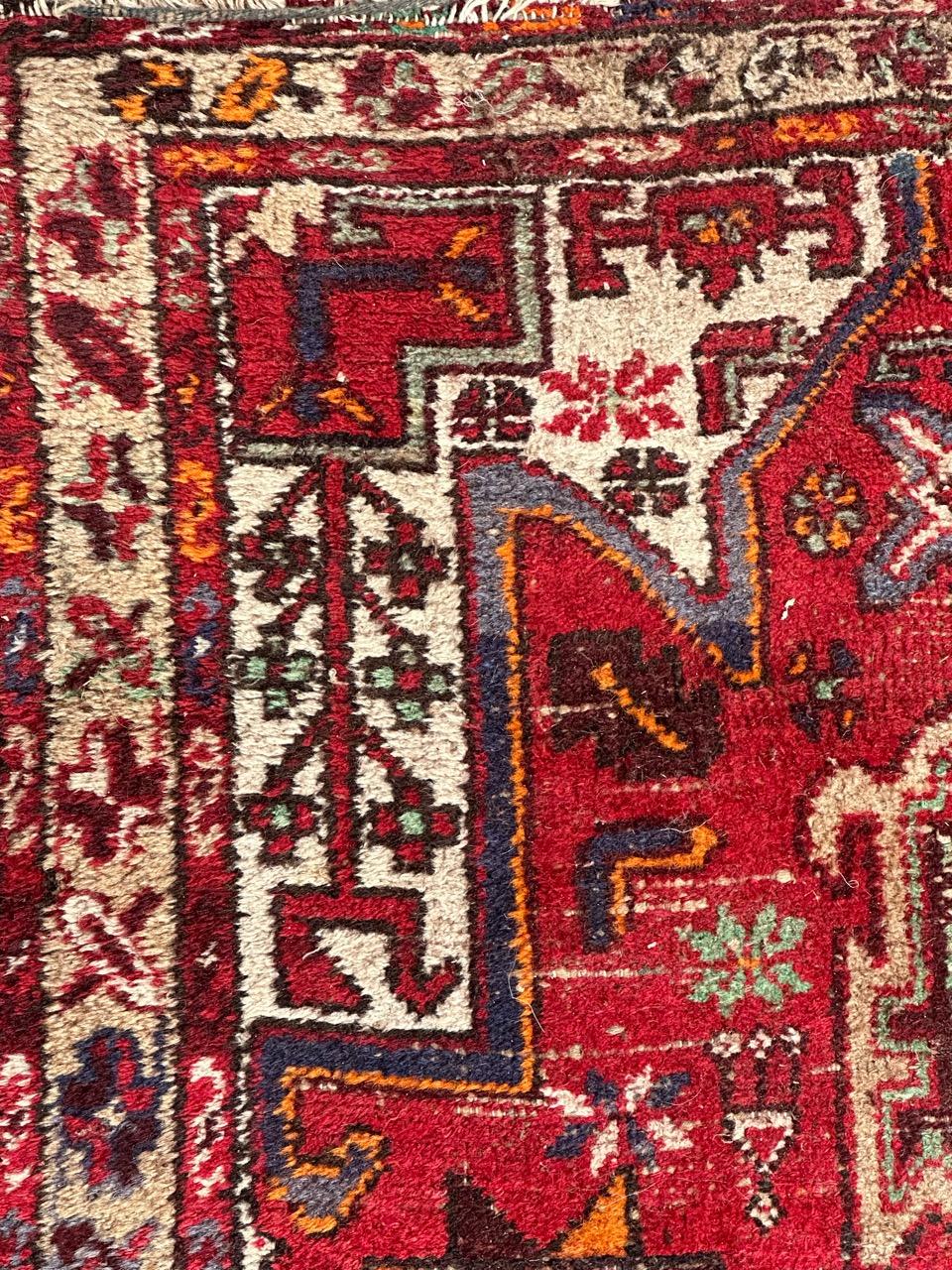 Bobyrug’s vintage distressed rustic Hamadan rug  For Sale 9