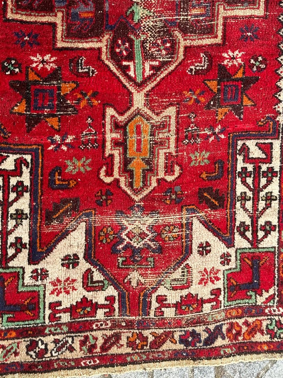 Asian Bobyrug’s vintage distressed rustic Hamadan rug  For Sale