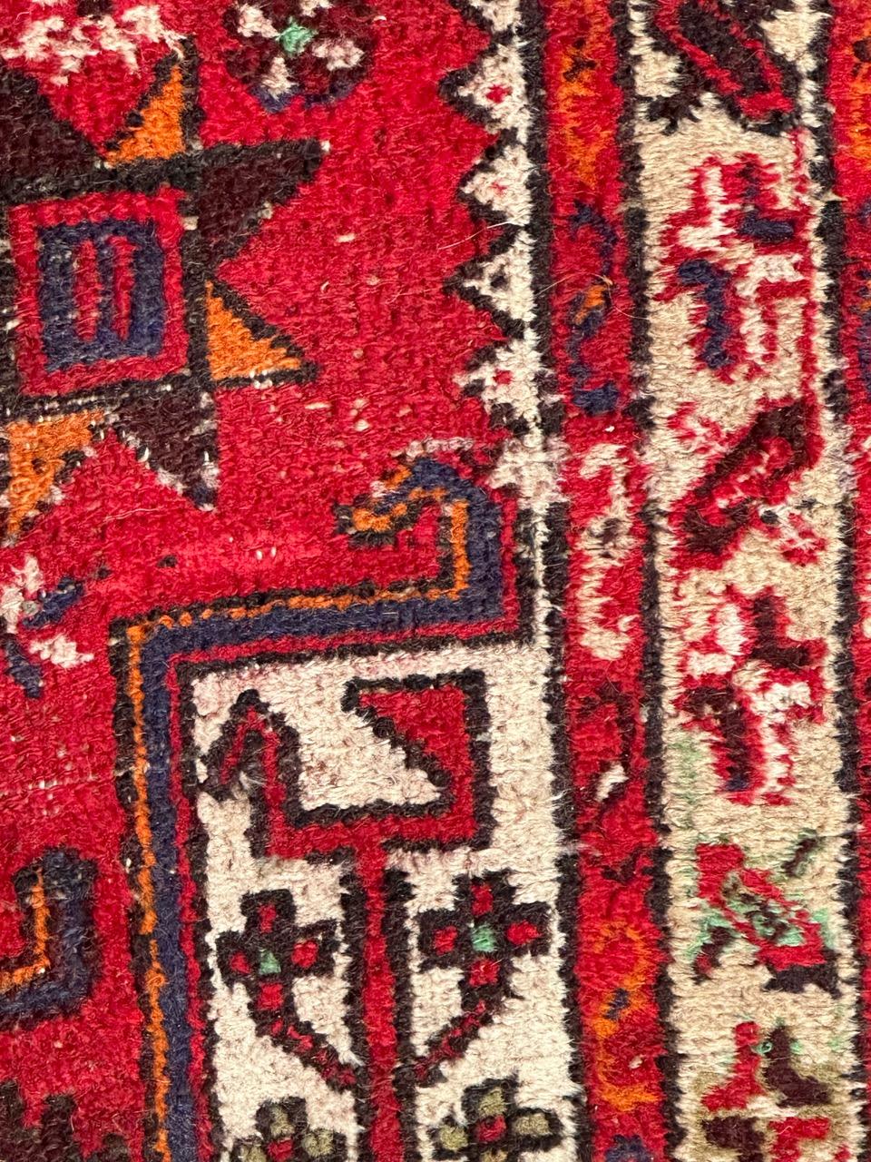 20th Century Bobyrug’s vintage distressed rustic Hamadan rug  For Sale