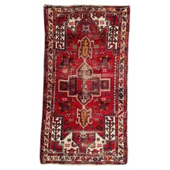 Bobyrug’s Retro distressed rustic Hamadan rug 