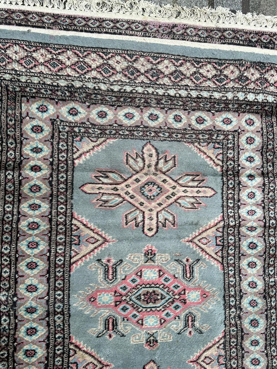 Rustic Bobyrug’s vintage Pakistani Turkmen style rug  For Sale