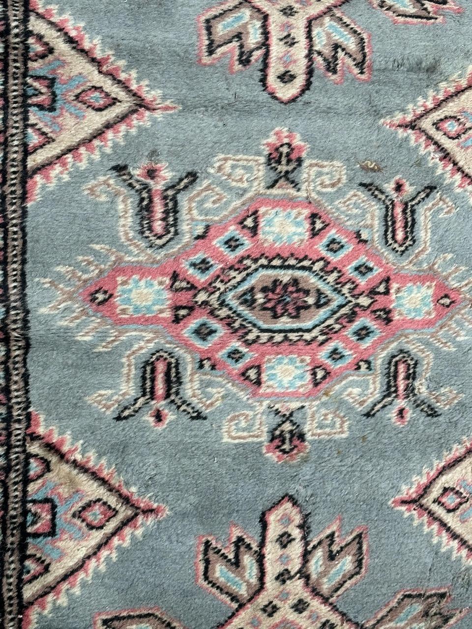 Hand-Knotted Bobyrug’s vintage Pakistani Turkmen style rug  For Sale