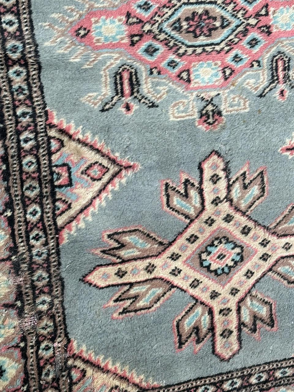 Wool Bobyrug’s vintage Pakistani Turkmen style rug  For Sale