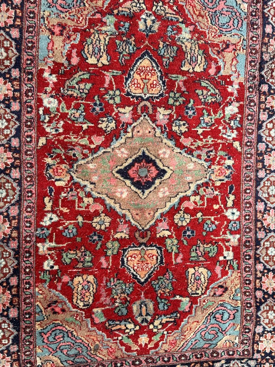 Hand-Knotted Bobyrug’s vintage Punjab rug  For Sale