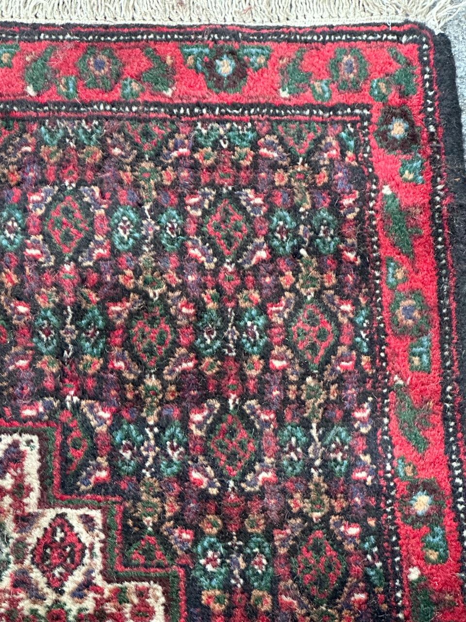 Bobyrug’s vintage small seneh Kurdish rug For Sale 3
