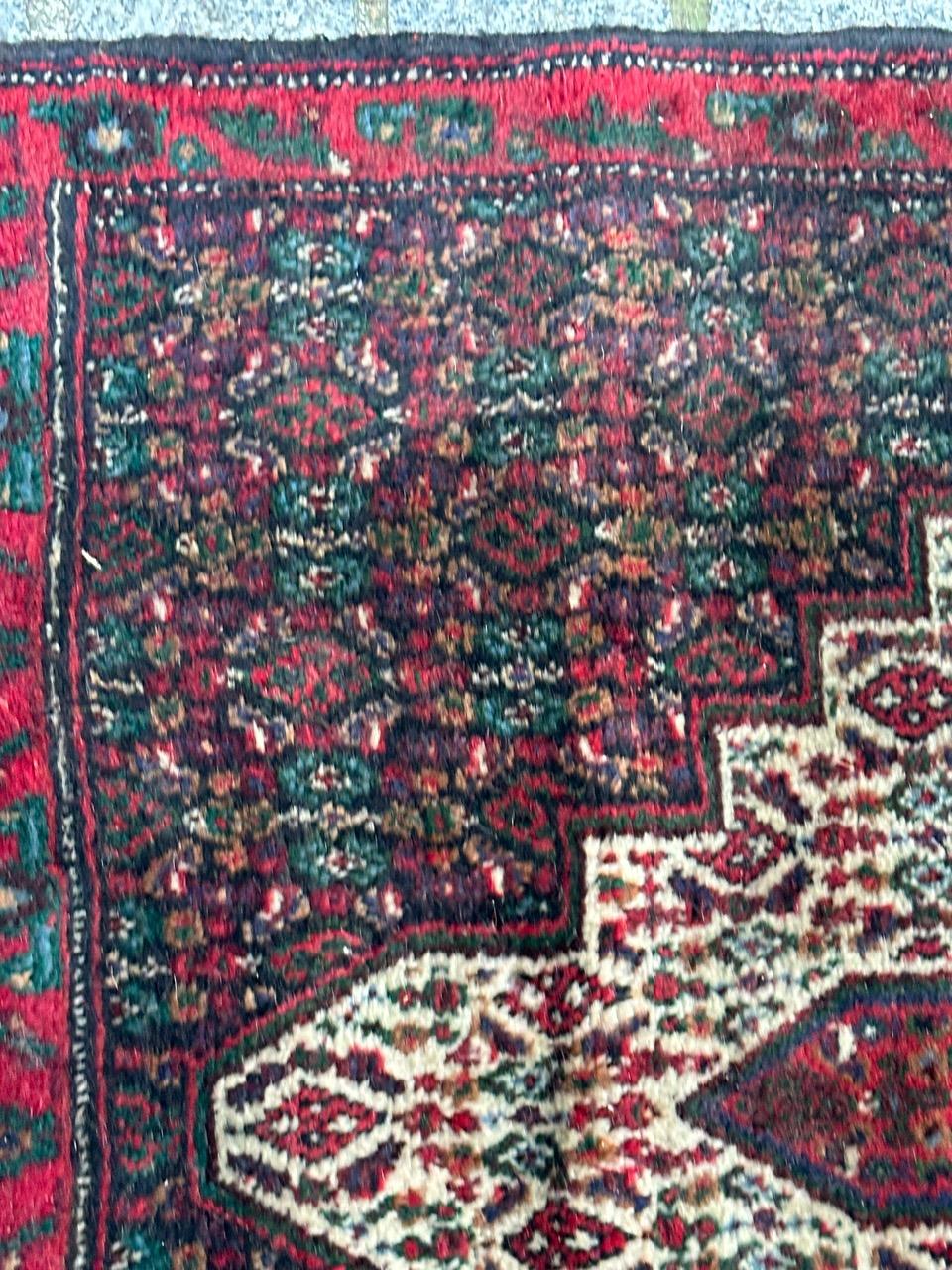 Bobyrug’s vintage small seneh Kurdish rug In Good Condition For Sale In Saint Ouen, FR