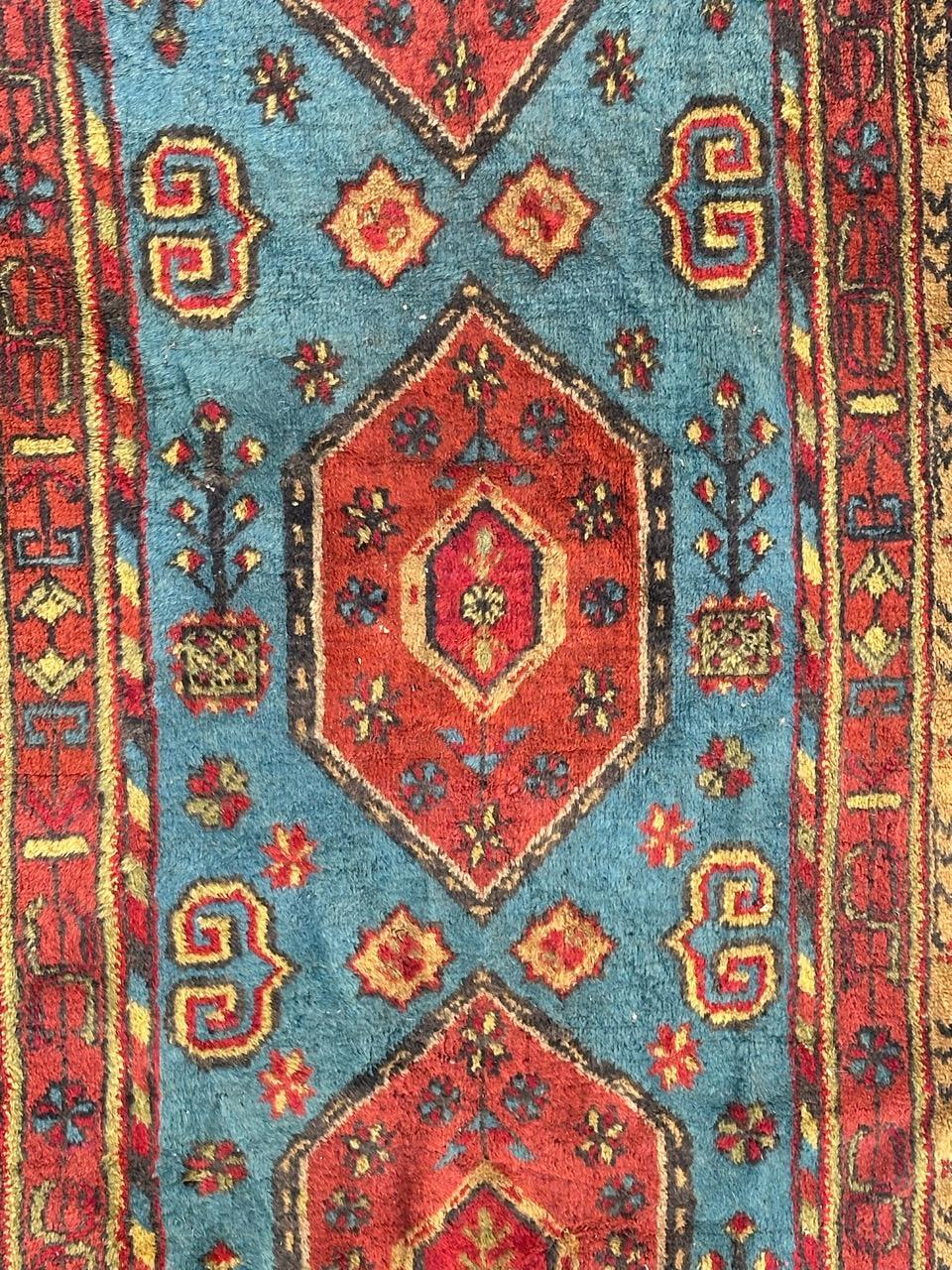 Hand-Knotted Bobyrug’s vintage Xinjiang Chinese runner  For Sale
