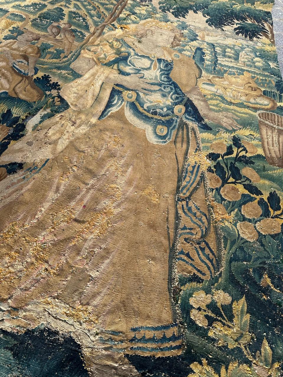 Bobyrugs wunderschöner antiker französischer Aubusson-Wandteppich aus dem 16.  im Angebot 10