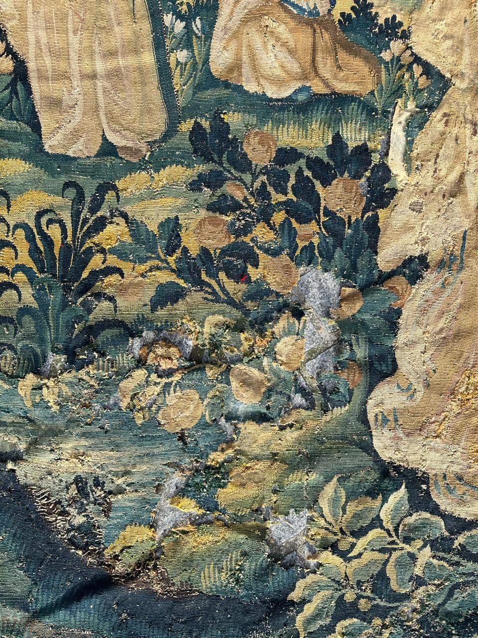 Bobyrugs wunderschöner antiker französischer Aubusson-Wandteppich aus dem 16.  im Zustand „Relativ gut“ im Angebot in Saint Ouen, FR