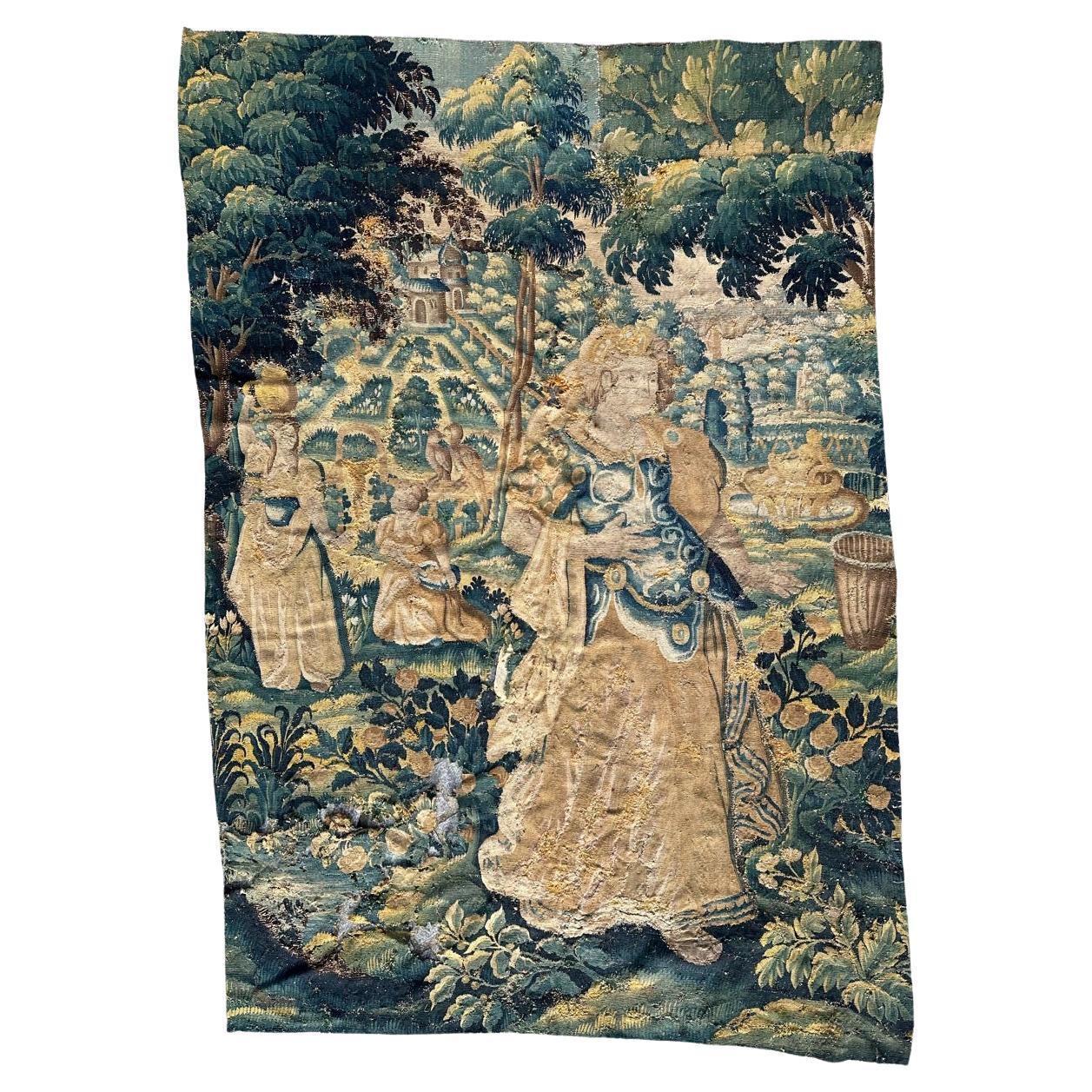 Bobyrugs wunderschöner antiker französischer Aubusson-Wandteppich aus dem 16.  im Angebot