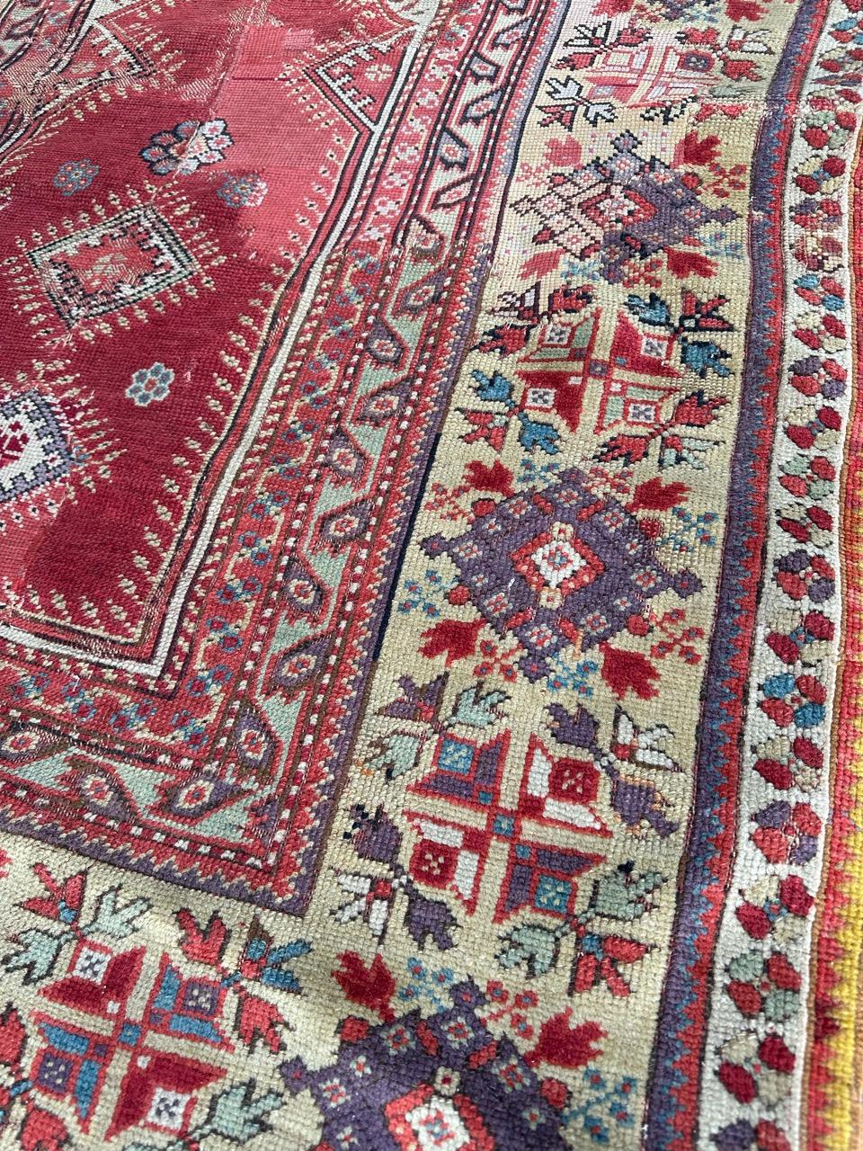 Bobyrug’s wonderful antique collectible Turkish rug  For Sale 5