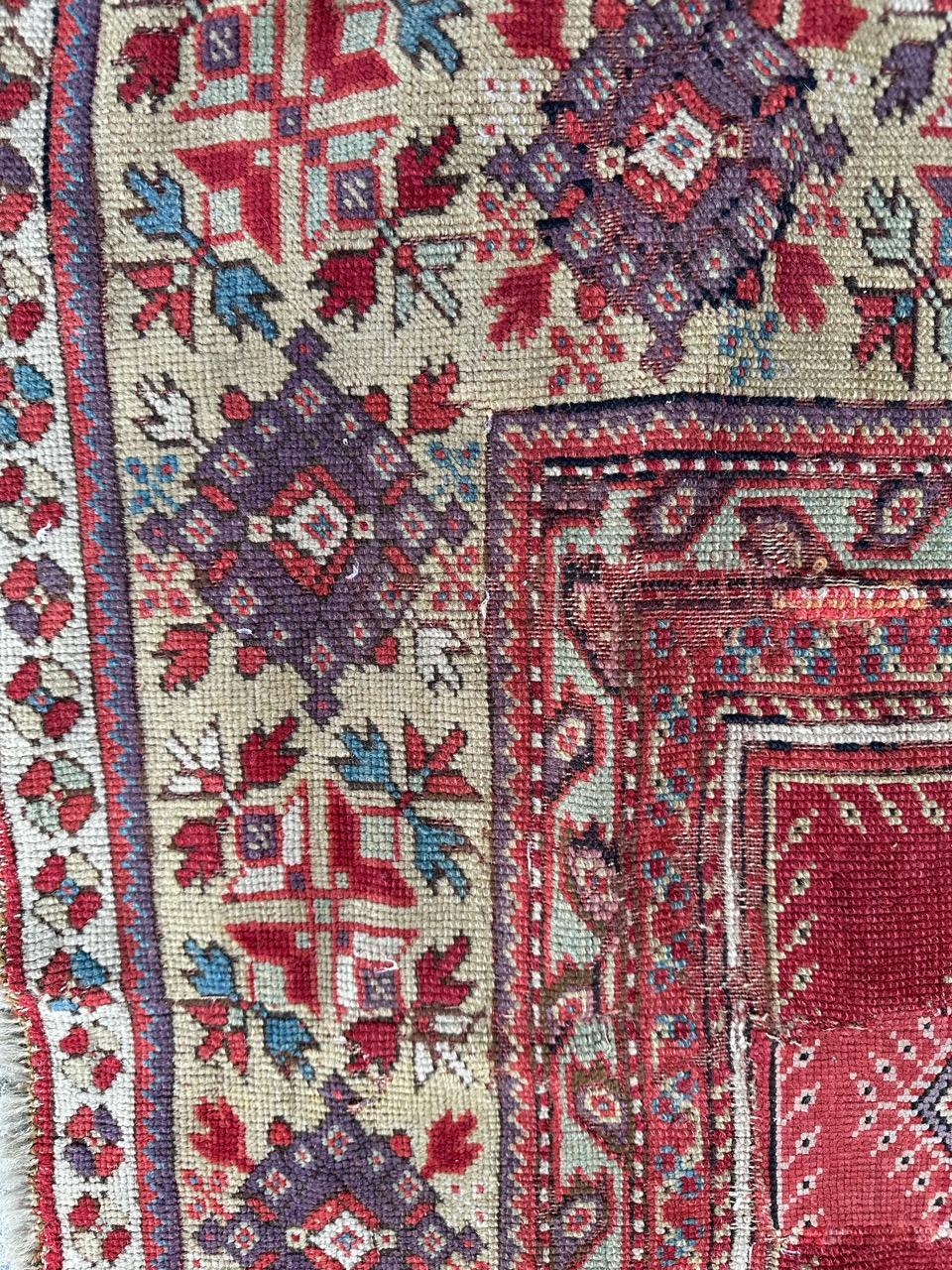 Bobyrug’s wonderful antique collectible Turkish rug  For Sale 7