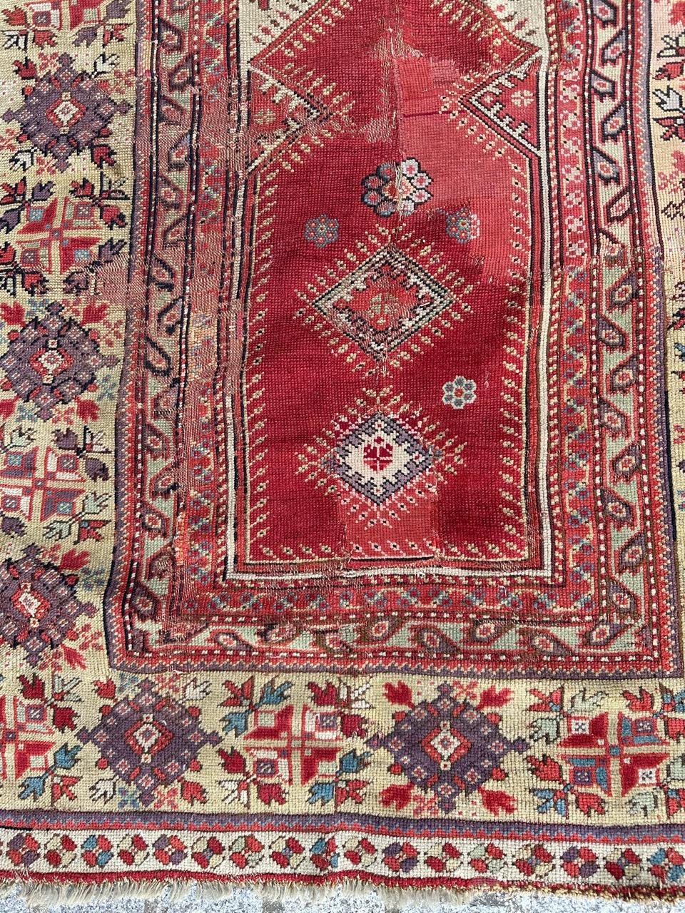 Oushak Magnifique tapis turc antique de collection de Bobyrug  en vente