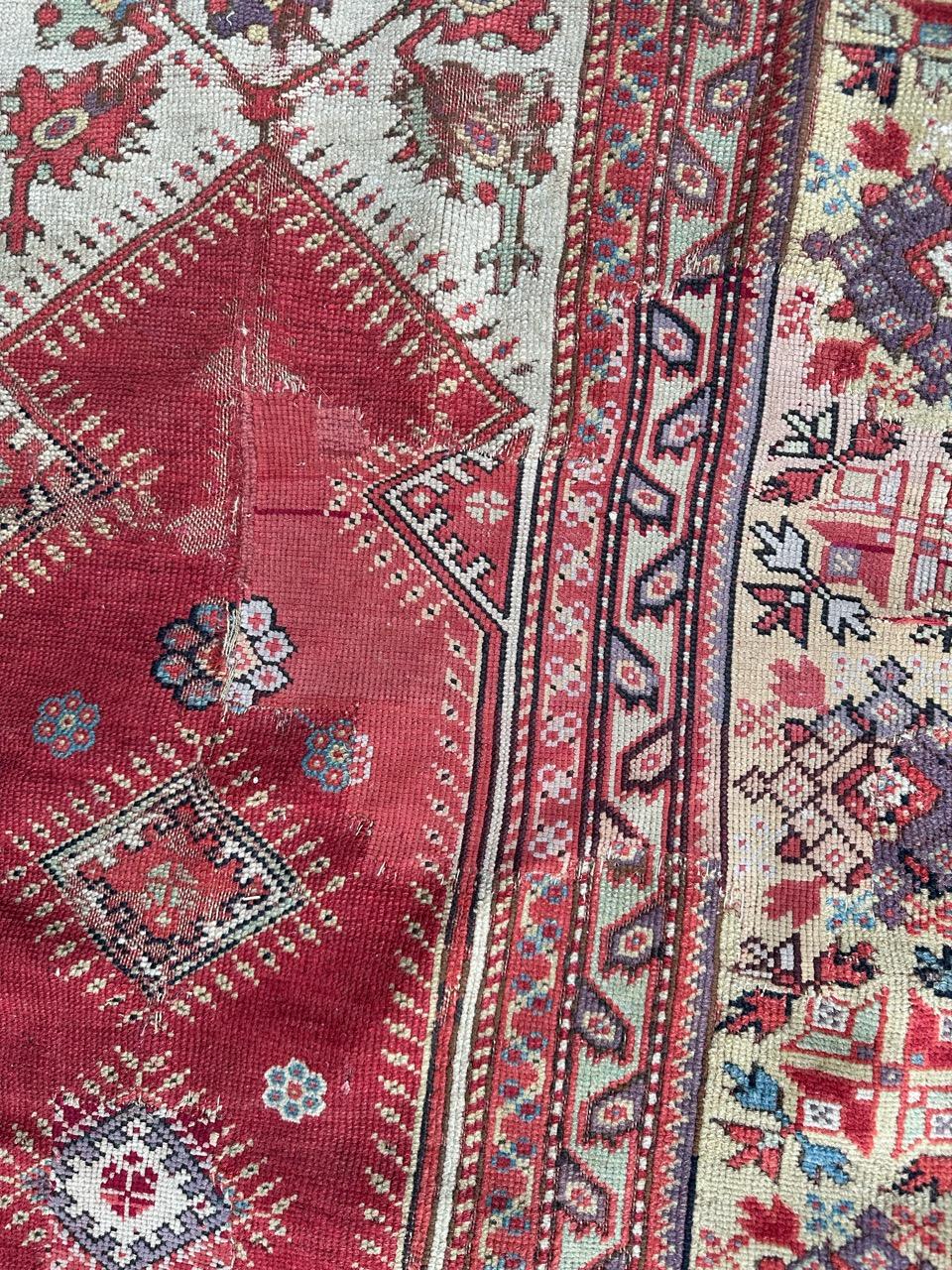 Hand-Knotted Bobyrug’s wonderful antique collectible Turkish rug  For Sale