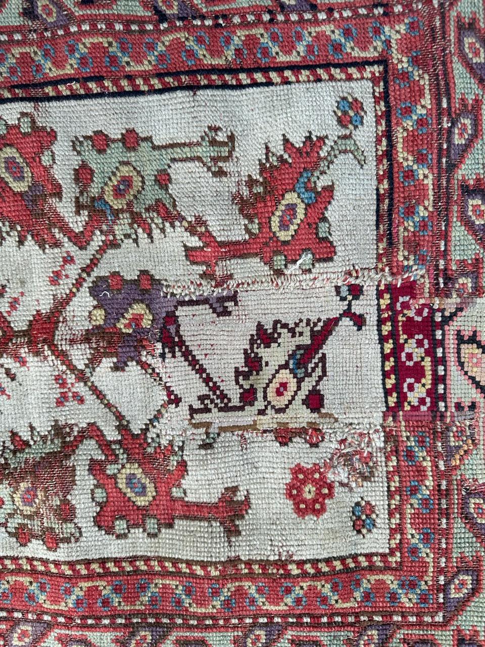 Wool Bobyrug’s wonderful antique collectible Turkish rug  For Sale