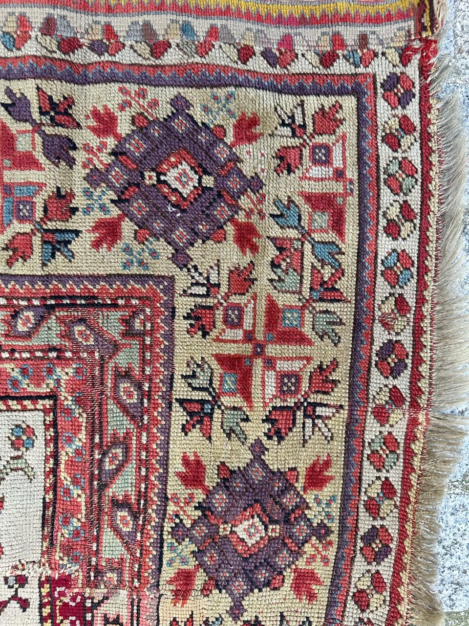 Bobyrug’s wonderful antique collectible Turkish rug  For Sale 1