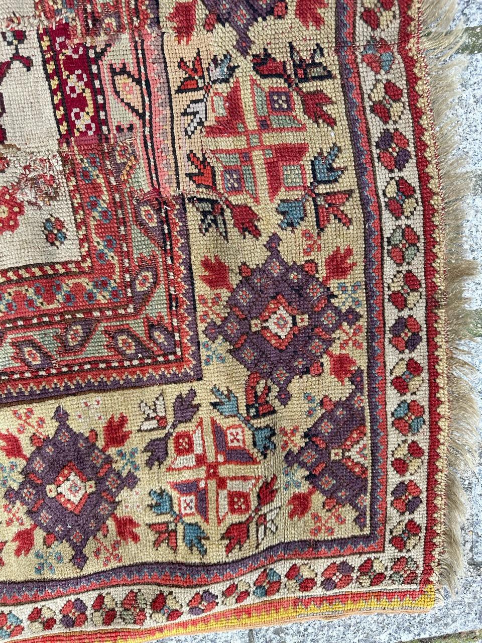 Bobyrug’s wonderful antique collectible Turkish rug  For Sale 2