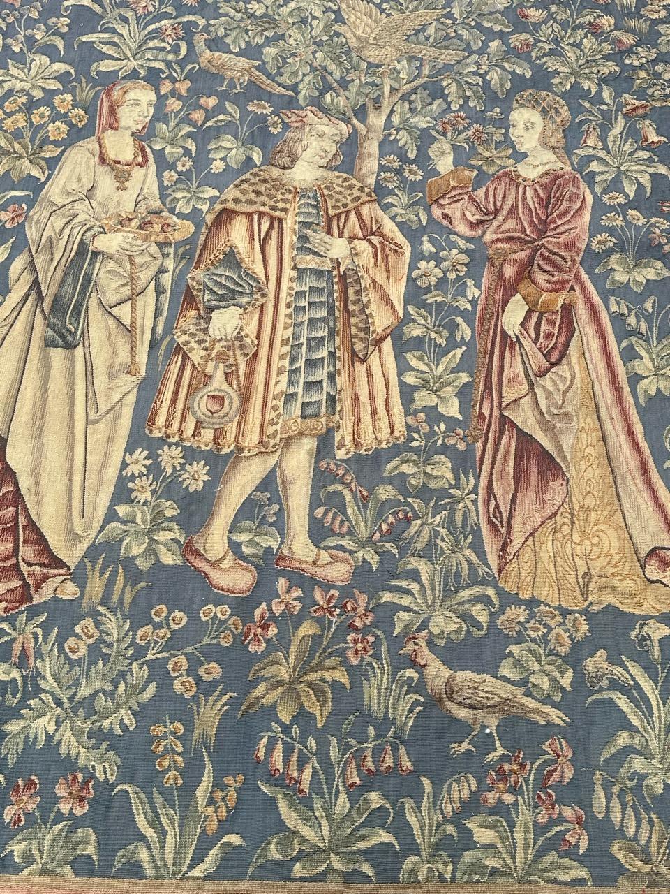 Bobyrug's Wonderful antique Französisch Aubusson Tapestry Museum mittelalterlichen Design im Angebot 5