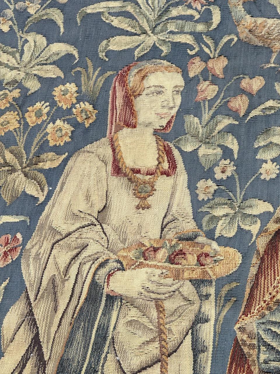 Bobyrug's Wonderful antique Französisch Aubusson Tapestry Museum mittelalterlichen Design im Angebot 6