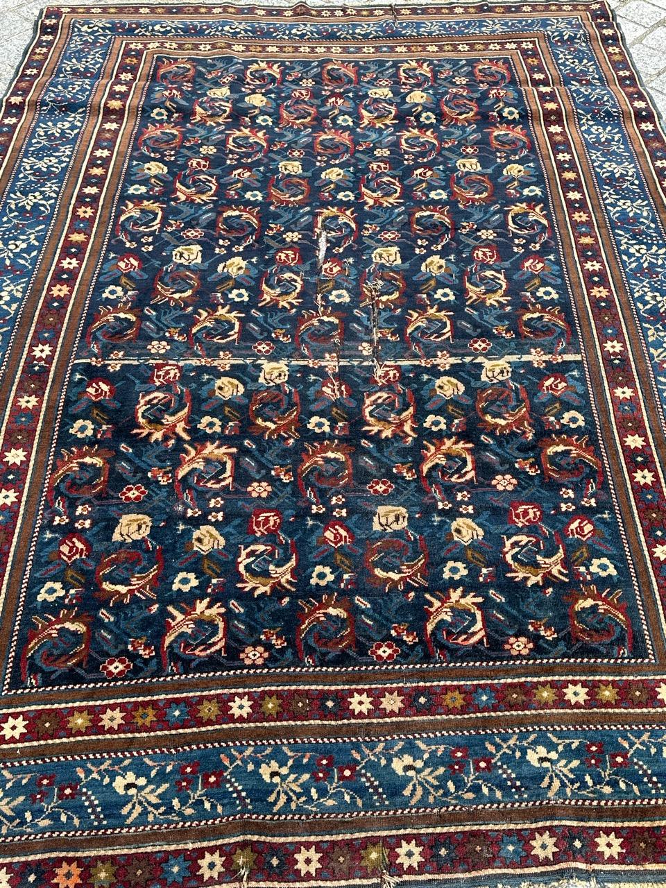 Bobyrug’s wonderful antique rare Caucasian Karabagh rug For Sale 2