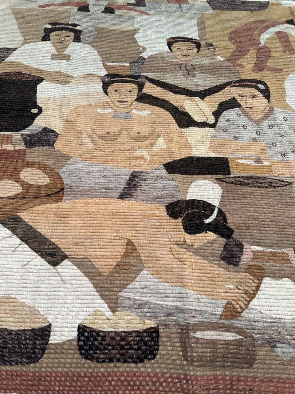 Bobyrug's Wunderschöner peruanischer Wandteppich im Art-Deco-Stil  (Wolle) im Angebot