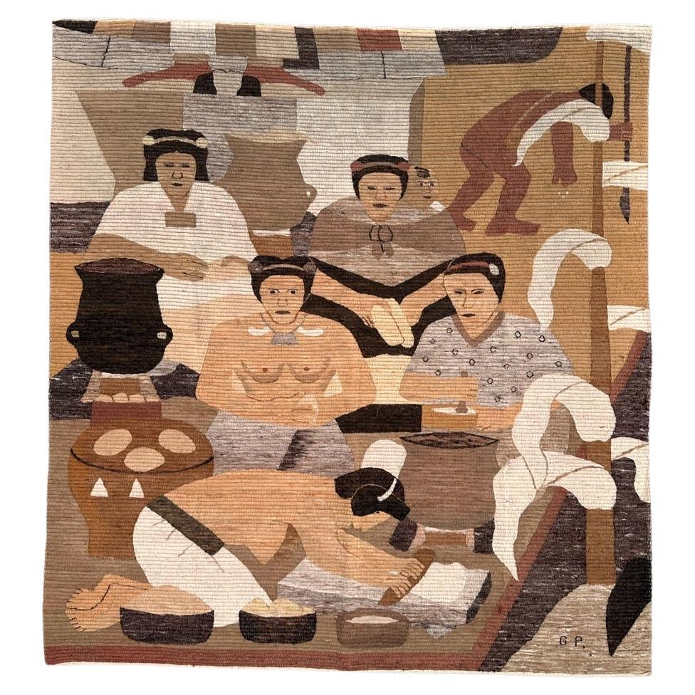 Bobyrug's Merveilleuse tapisserie péruvienne d'époque art déco 