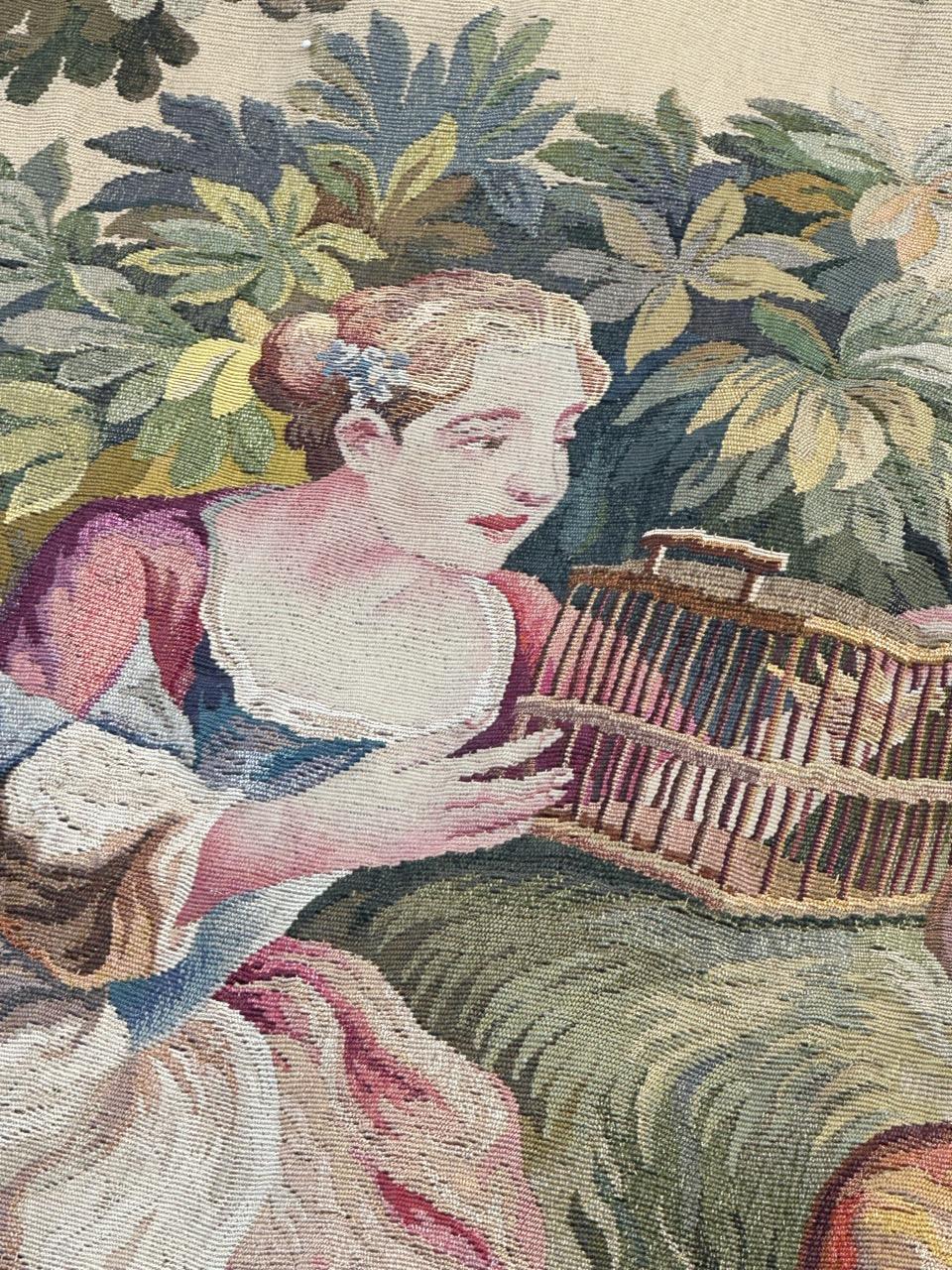 Bobyrug’s Wonderful Fine Antique French Aubusson Tapestry 6