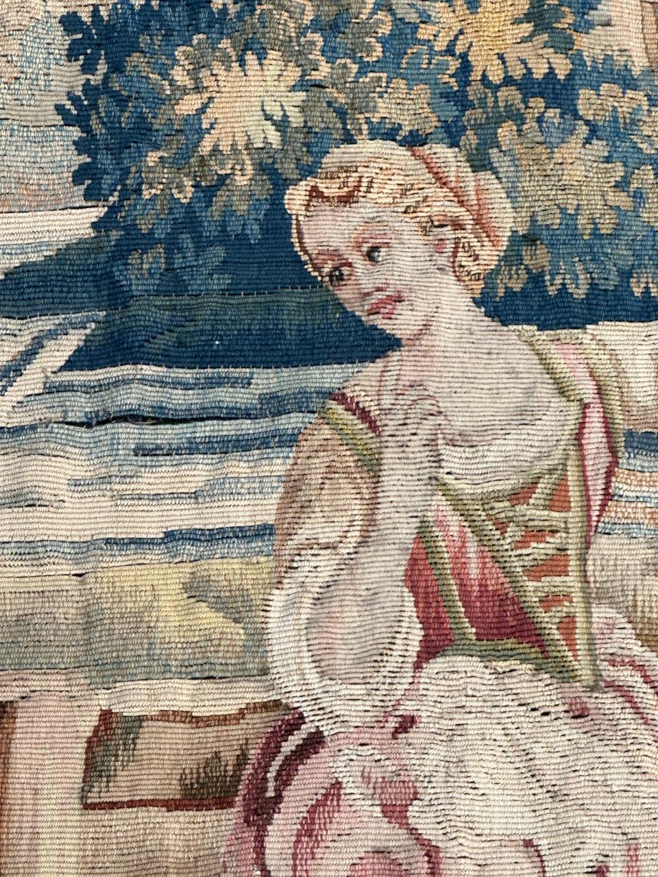 Bobyrug’s Wonderful Fine Antique French Aubusson Tapestry For Sale 6