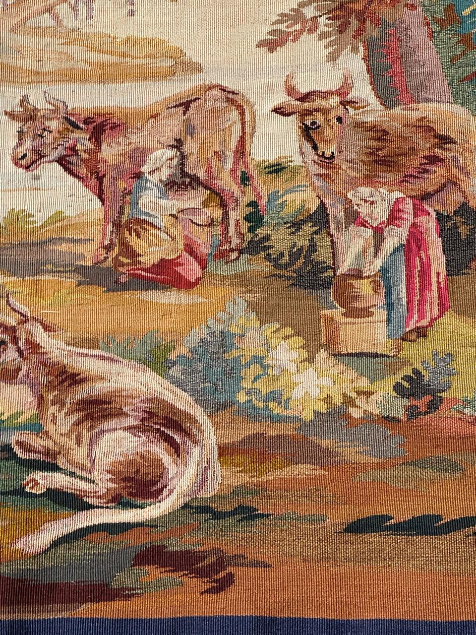 Bobyrug’s Wonderful Fine Antique French Aubusson Tapestry 7