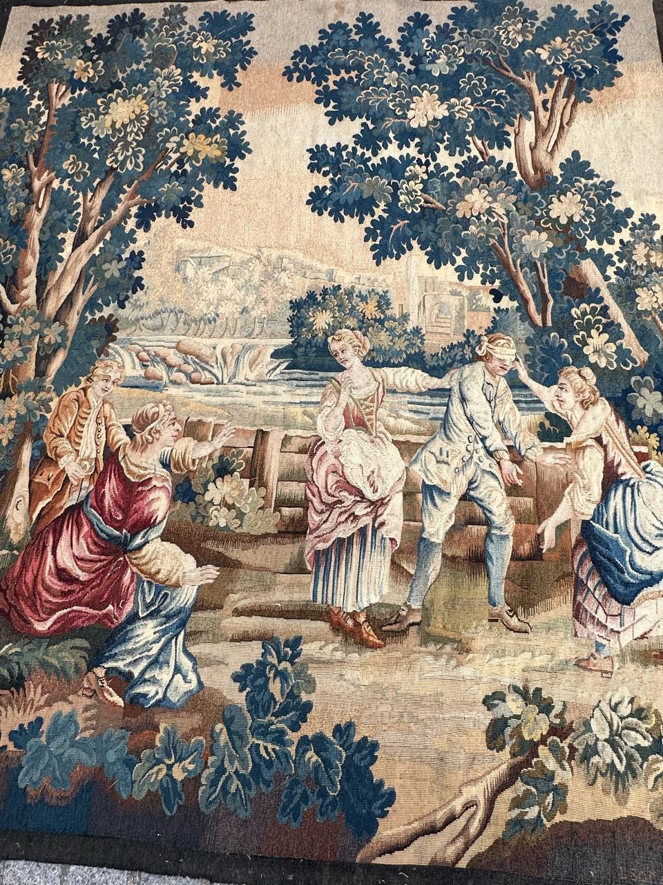 Bobyrug's Wonderful Fine Antique Französisch Aubusson Wandteppich im Angebot 8