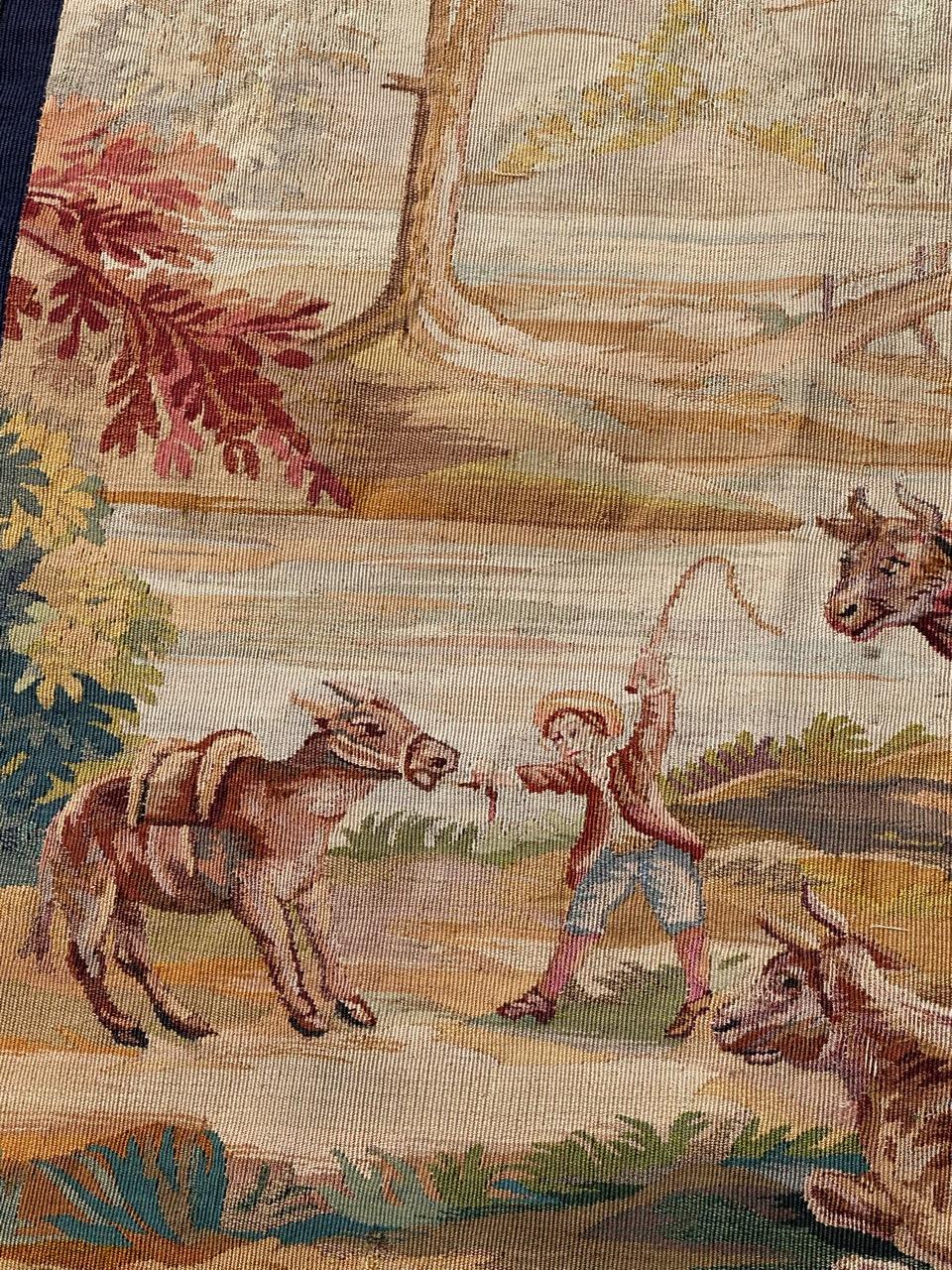 Bobyrug’s Wonderful Fine Antique French Aubusson Tapestry 8